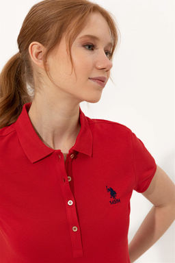 Женское красное вязаное платье - U.s. polo assn фото 7
