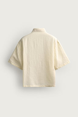CAMISA BOXY FIT JACQUARD RAYAS / Vainilla - Zara фото 9