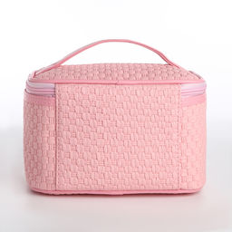 Косметичка-сундук L-б/н , 21*13*13, отд на молнии, рогожка, розовый - Simaland фото 2