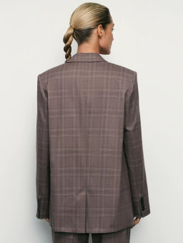 Однобортный жакет в клетку / Zarina фото 5