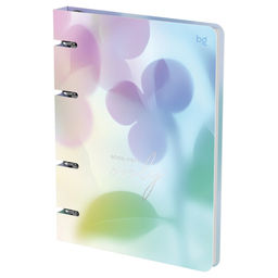 Тетрадь 120л. на кольцах "Good vibes", сменный блок (ТК5к120_лс_тф 57850, "BG") soft-touch ламинация, тиснение фольгой