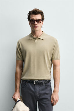 POLO PUNTO ESTRUCTURA LAVADA / Khaki - Zara фото 2