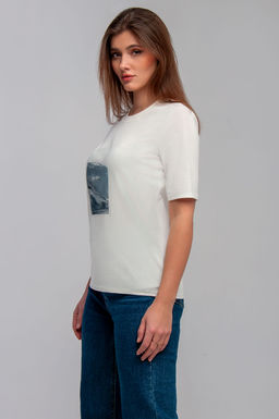 Арт. 31110 Футболка женская 44-52 (5 шт) Цвет:молочный - Калинка фото 9