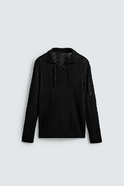 TEXTURED KNIT CORD POLO SHIRT - Zara фото 7
