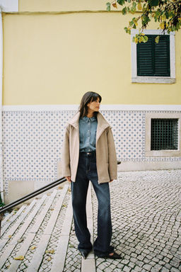 CROPPED WOOL COAT WITH HIGH NECK - Zara фото 2