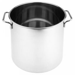 Цилиндр Кастрюля из нержавеющей стали 10л, д25,3см, h25,3см, s0,45мм, крышка и ручки металлические, без теплораспределительного дна (Китай) ДОПУСКАЮТСЯ: на корпусе незначительные потертости внутри и снаружи. Товар возврату и обмену не подлежит. - Домашняя мода фото 2