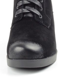 04-R135-1 BLACK Ботинки зимние женские (натуральная замша, натуральный мех) - Фабричный китай фото 11