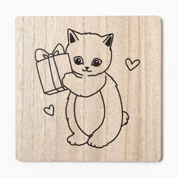 Набор кухонный Котик: подставка 15?15 см, прихватка 17?17 см