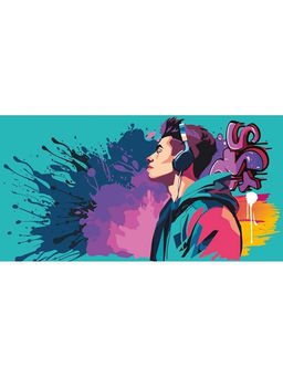 Цена за 5 шт. Конверт для денег Dream Cards "Без текста" (1-11-0159) "Парень в наушниках", уф-лак