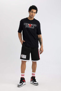 DeFactoFit Футболка свободного покроя NBA Chicago Bulls с круглым вырезом и короткими рукавами с принтом  фото 2