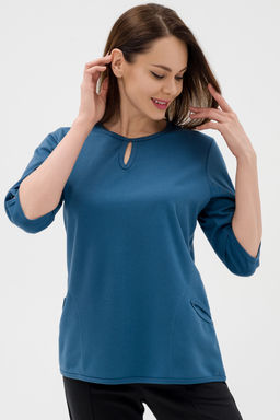 Кофта женская из коттон фита Анфиса ниагара макси - Амадэль фото 8