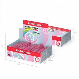 Цена за 10 шт. Текстмаркер ErichKrause® Visioline Mini Spring, цвет чернил голубой (в коробке-дисплее по 10 шт.)