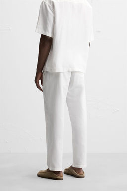 COTTON-LINEN RELAXED FIT TROUSERS - Zara фото 5