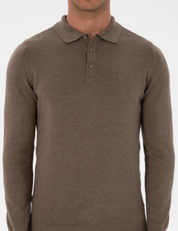 Vizon Melanj Slim Fit Polo Yaka Basic Triko Kazak - Pierre cardin фото 6