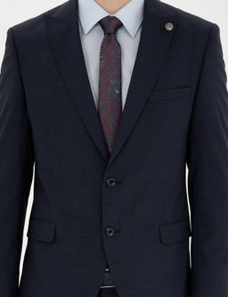 Lacivert Ex. Slim Fit Tak_m Elbise
