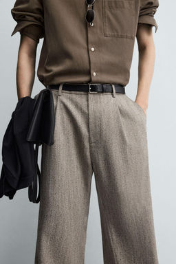 HERRINGBONE TEXTURED TROUSERS - Zara фото 5