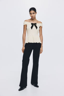 Top off-the-shoulder con lazo decorativo - H&m фото 2