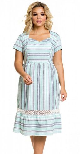 Платье 1033 цветная полоска