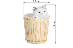 Вазочка п/зубоч. 5,5*5,3*8 см 65 мл Кошечка в кадушке цветная - Elan gallery фото 4