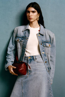 FALDA MIDI DENIM WILLY CHAVARRIA X ZARA / Azul claro  фото 2