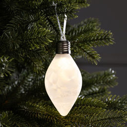 Ёлочный шар Снежный шар, 7x14 см, 1 LED, от батареек LR44x3, свечение тёплое белое