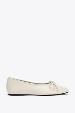 SOFT LEATHER BALLERINA SHOES WITH BOW