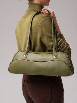 Кожаная сумка Roxy DBR 31186 зеленая водоросль фото 2