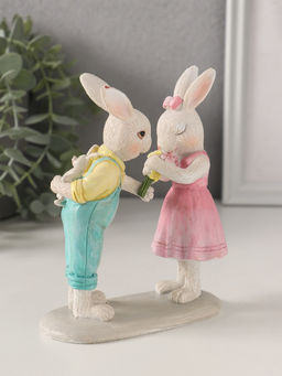 Фигурка полистоун Зайчата. Первое свидание, 11?5?14 см