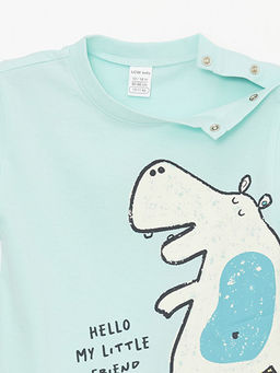 Bisiklet Yaka Bask?l? Erkek Bebek Ti??rt - Waikiki фото 2