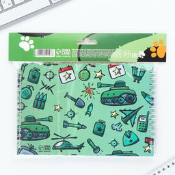 Подарочный набор, двойной блокнот на гребне с заданиями 15?12 см, 30 л. и ручка 23 февраля: Я тебя защитю - Artfox фото 14