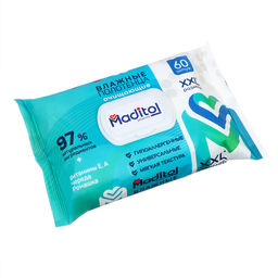 Цена за 2 шт. Влажные полотенца Maditol, 60 шт.