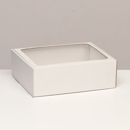 Цена за 5 шт. Коробка-шкатулка с окном, белая, 27 х 21 х 9 см