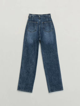 Джинсы straight с высокой посадкой с поясом / Zarina  фото 8