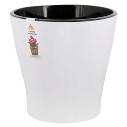 Горшок для цветов пластмассовый Лея 3,6л, д19см, h18,5см, со вставкой, с автополивом, белый (Россия)
