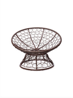 Кресло садовое «Папасан», 98×90×95 см, с искусственным ротангом, коричневое, с бежевой подушкой