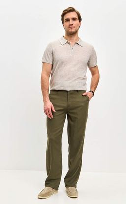 Брюки лен P511-0852 khaki