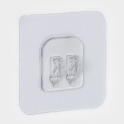 Цена за 3 шт. Крючки для полок самоклеящиеся, 5.6×5.6 см, 10 шт., прозрачная основа