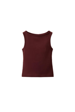 TOP LISO CON MODAL / Burgundy - Zara фото 2