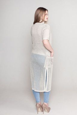 Жилет 100% лен - Синий лен фото 3
