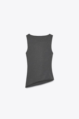 ASYMMETRIC DRAPED T-SHIRT - Zara фото 18