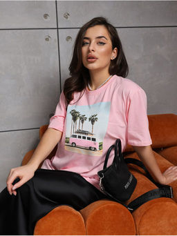 Футболка "Пальма" розовый женская