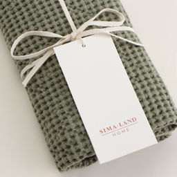 Полотенце вафельное SL HOME: Linen «Олива», 60×140 см, оливковое