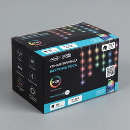 Умная гирлянда Бахрома 2?0.4 м роса, IP20, серебристая нить, 99 LED, пульт ДУ, приложение, свечение RGB, USB - Luazon lighting фото 12