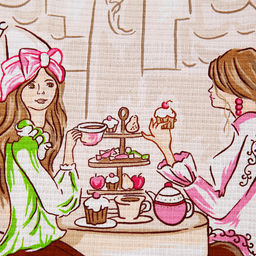 Кухонный комплект "Девочки-2": полотенце вафельное 50х60см - набор 2шт, "Домашняя мода" (Россия)