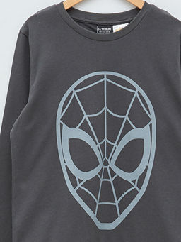 Bisiklet Yaka Spiderman Bask?l? Uzun Kollu Erkek ?ocuk Sweatshirt - Waikiki фото 3