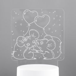 Светильник 3D RISALUX «Мышата», LED-ночник, RGB, от сети, 11.2×9.5×12.6 см