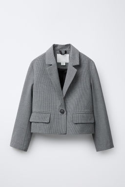 HERRINGBONE CROPPED BLAZER