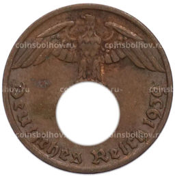 Монета 1 рейхспфенниг 1939 года G Германия