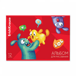 Цена за 5 шт. Альбом для рисования на скобе ErichKrause Jolly Friends, А4, 12 листов_MIX-PACK  фото 3
