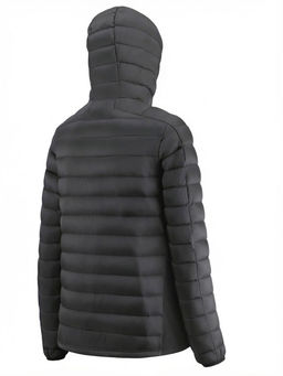 Куртка мужская гибридная стёганая с капюшоном с графеновой подкладкой черного цвета 9621_1Ch